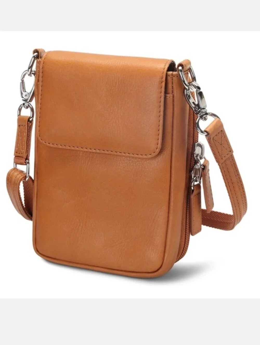 Hammacher Schlemmer • Wearable crossbody leather wallet